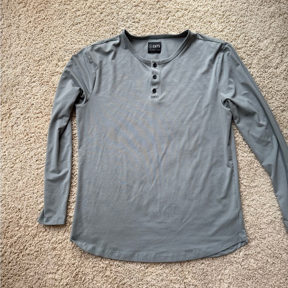 Men’s Cuts Henley Long Sleeve Slate Gray Size Medium - Picture 1 of 9